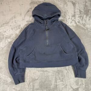 Lululemon Sz Medium Scuba Oversized Half-Zip Hoodie Blue Borealis